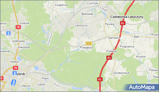 mapa Przegędza, Przegędza na mapie Targeo