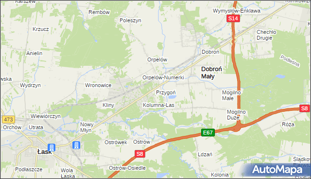 mapa Przygoń, Przygoń na mapie Targeo