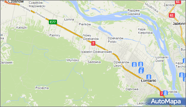 mapa Sadowa gmina Łomianki, Sadowa gmina Łomianki na mapie Targeo