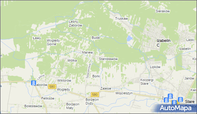 mapa Stanisławów gmina Stare Babice, Stanisławów gmina Stare Babice na mapie Targeo