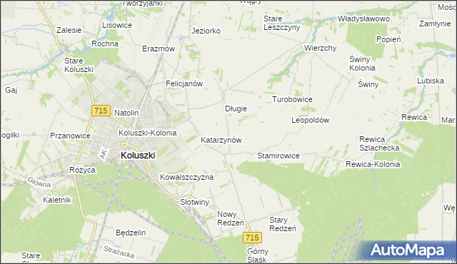 mapa Stefanów gmina Koluszki, Stefanów gmina Koluszki na mapie Targeo