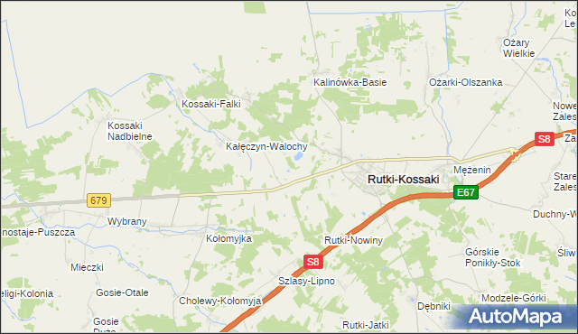 mapa Walochy-Mońki, Walochy-Mońki na mapie Targeo