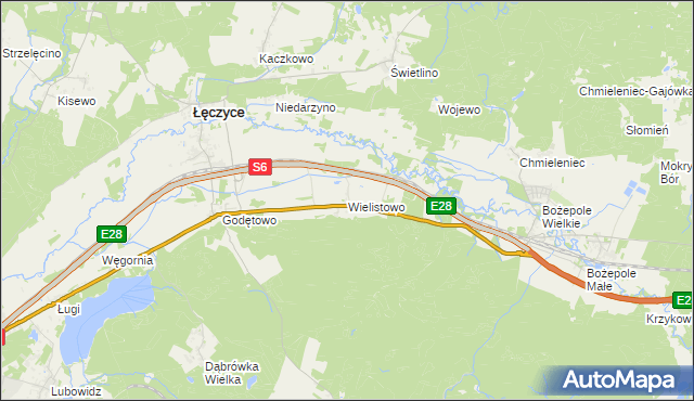 mapa Wielistowo, Wielistowo na mapie Targeo