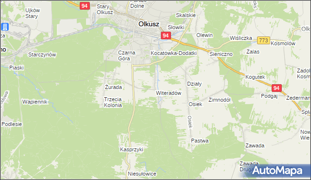 mapa Witeradów, Witeradów na mapie Targeo