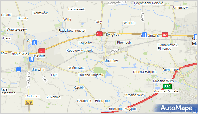 mapa Wolica gmina Ożarów Mazowiecki, Wolica gmina Ożarów Mazowiecki na mapie Targeo
