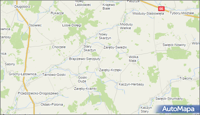 mapa Zaręby-Kromki, Zaręby-Kromki na mapie Targeo