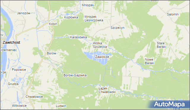 mapa Zawólcze, Zawólcze na mapie Targeo