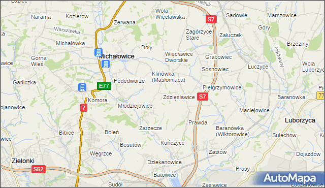 mapa Zdzięsławice, Zdzięsławice na mapie Targeo