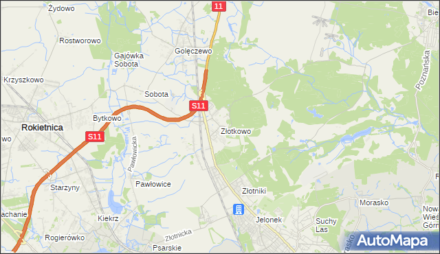 mapa Złotkowo, Złotkowo na mapie Targeo