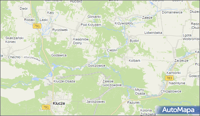 mapa Borek gmina Klucze, Borek gmina Klucze na mapie Targeo