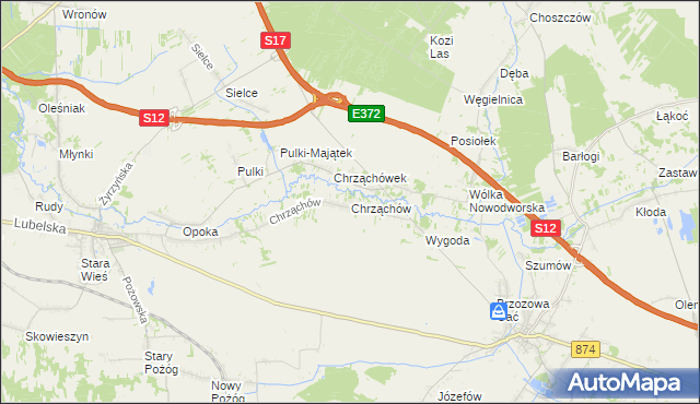 mapa Chrząchów, Chrząchów na mapie Targeo