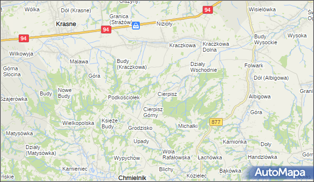 mapa Cierpisz gmina Łańcut, Cierpisz gmina Łańcut na mapie Targeo