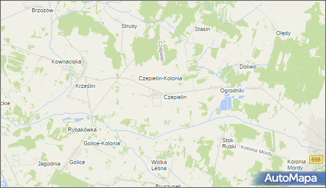 mapa Czepielin, Czepielin na mapie Targeo