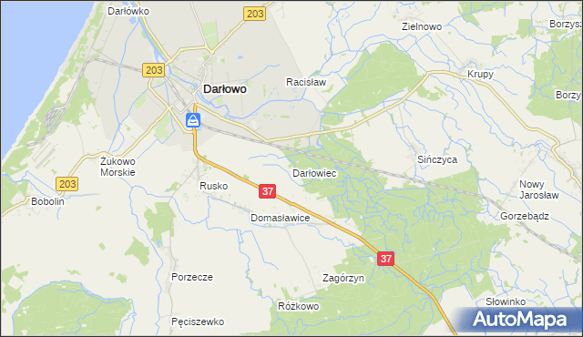 mapa Darłowiec, Darłowiec na mapie Targeo
