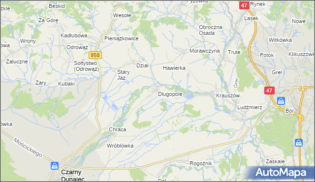 mapa Długopole, Długopole na mapie Targeo