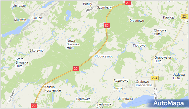 mapa Kłobuczyno, Kłobuczyno na mapie Targeo