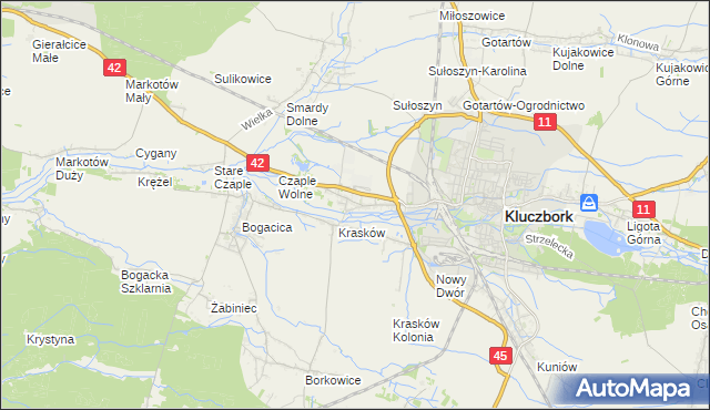 mapa Ligota Dolna gmina Kluczbork, Ligota Dolna gmina Kluczbork na mapie Targeo