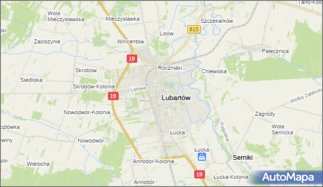 mapa Lubartów, Lubartów na mapie Targeo