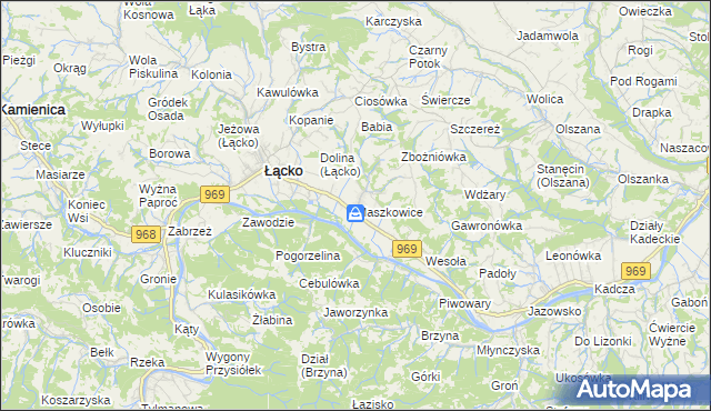 mapa Maszkowice gmina Łącko, Maszkowice gmina Łącko na mapie Targeo