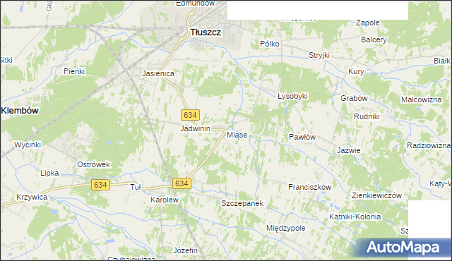 mapa Miąse, Miąse na mapie Targeo