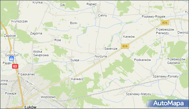 mapa Nurzyna, Nurzyna na mapie Targeo