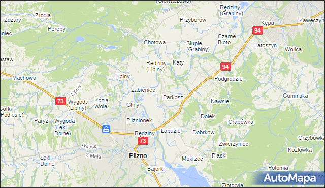 mapa Parkosz, Parkosz na mapie Targeo