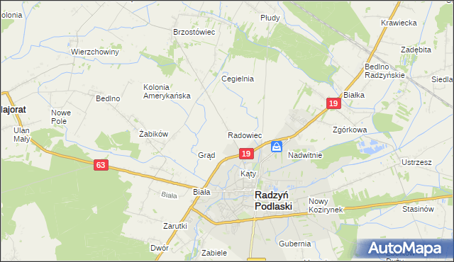 mapa Radowiec, Radowiec na mapie Targeo