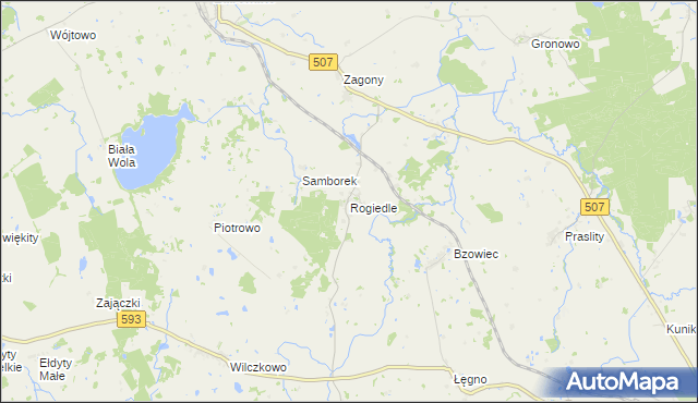 mapa Rogiedle, Rogiedle na mapie Targeo