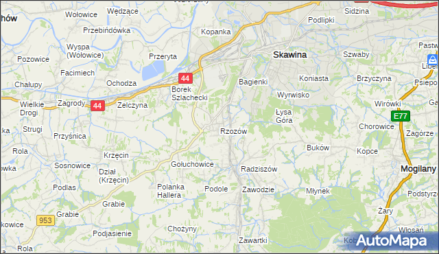 mapa Rzozów, Rzozów na mapie Targeo