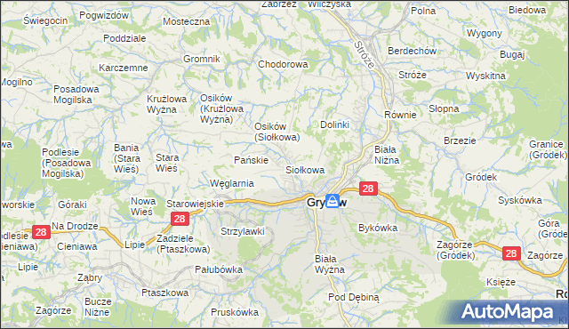 mapa Siołkowa, Siołkowa na mapie Targeo