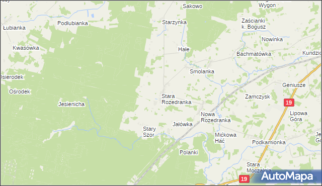 mapa Stara Rozedranka, Stara Rozedranka na mapie Targeo