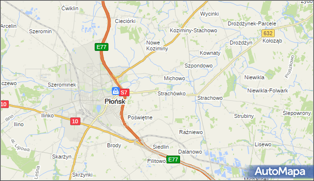 mapa Strachówko, Strachówko na mapie Targeo