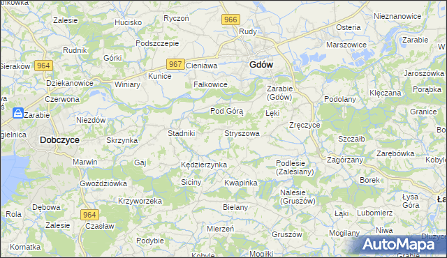 mapa Stryszowa, Stryszowa na mapie Targeo