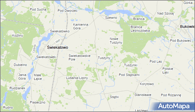 mapa Tuszyny, Tuszyny na mapie Targeo