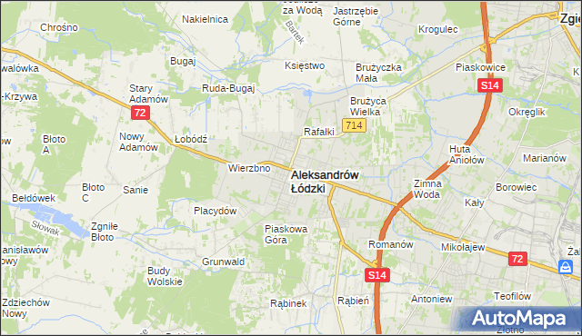 mapa Aleksandrów Łódzki, Aleksandrów Łódzki na mapie Targeo