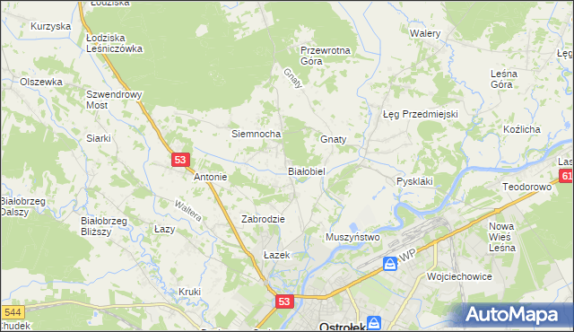 mapa Białobiel, Białobiel na mapie Targeo