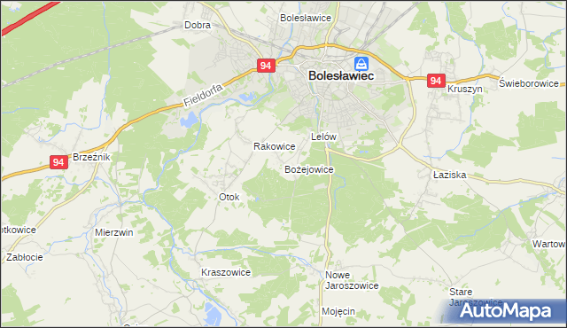 mapa Bożejowice, Bożejowice na mapie Targeo