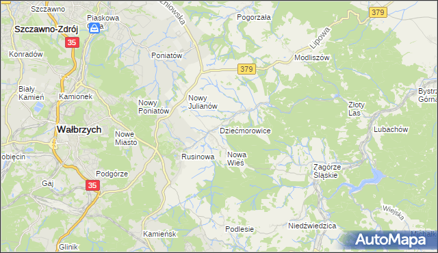 mapa Dziećmorowice, Dziećmorowice na mapie Targeo