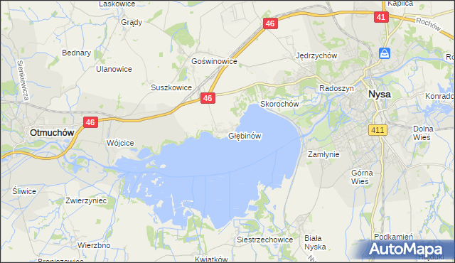 mapa Głębinów, Głębinów na mapie Targeo