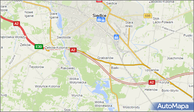 mapa Grabianów, Grabianów na mapie Targeo