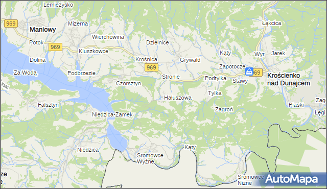 mapa Hałuszowa, Hałuszowa na mapie Targeo