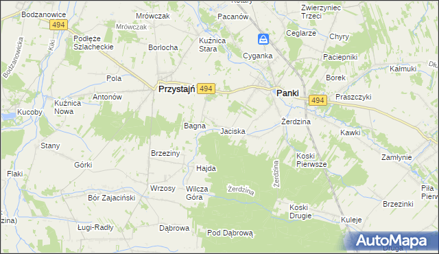 mapa Jaciska, Jaciska na mapie Targeo