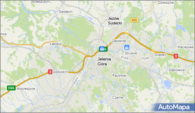 mapa Jelenia Góra, Jelenia Góra na mapie Targeo