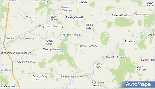 mapa Kaczyn-Herbasy, Kaczyn-Herbasy na mapie Targeo