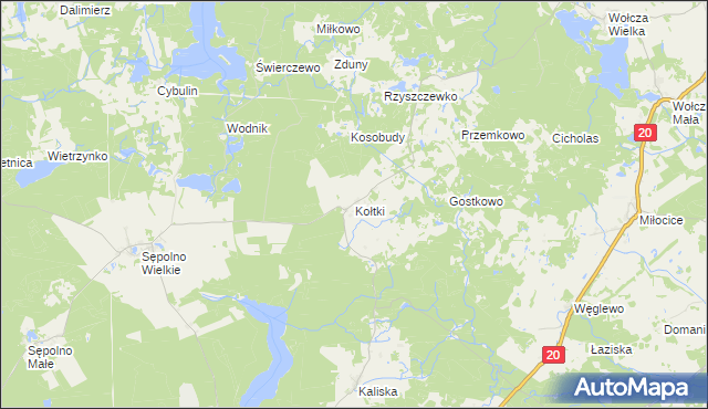 mapa Kołtki, Kołtki na mapie Targeo