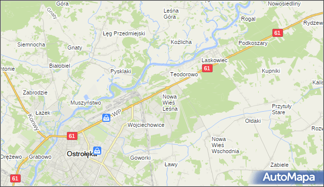 mapa Nowa Wieś Leśna, Nowa Wieś Leśna na mapie Targeo