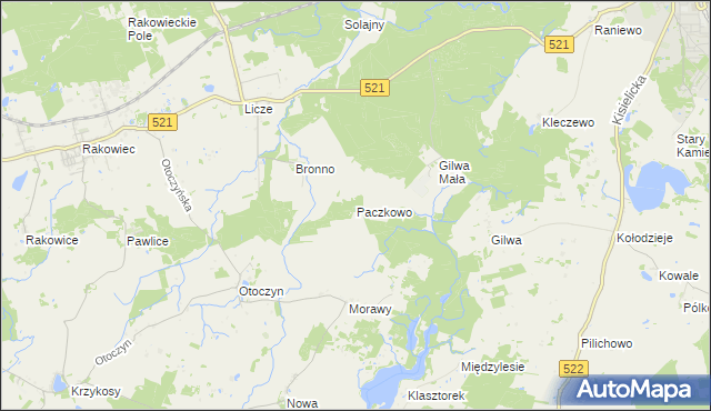 mapa Paczkowo gmina Kwidzyn, Paczkowo gmina Kwidzyn na mapie Targeo