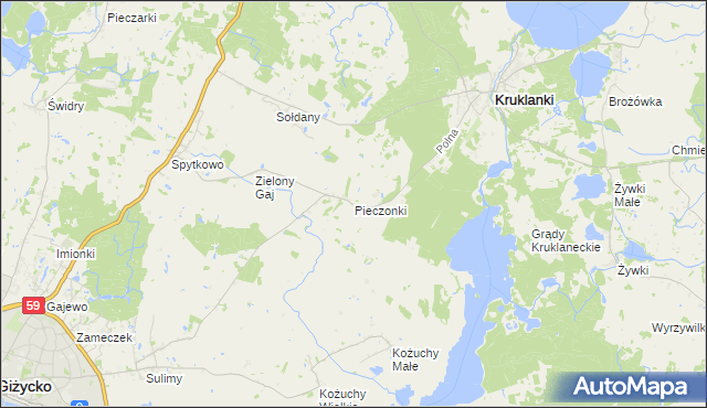 mapa Pieczonki, Pieczonki na mapie Targeo