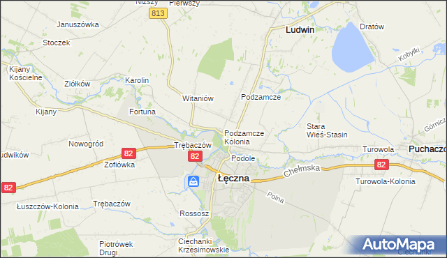 mapa Podzamcze Kolonia, Podzamcze Kolonia na mapie Targeo