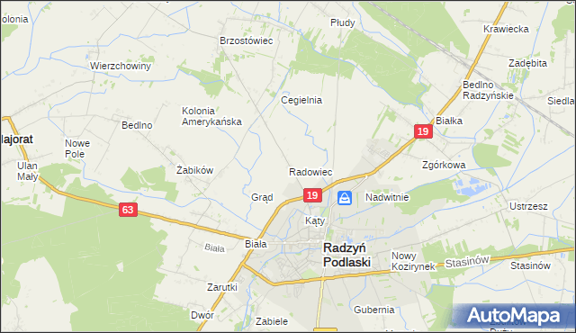 mapa Radowiec, Radowiec na mapie Targeo